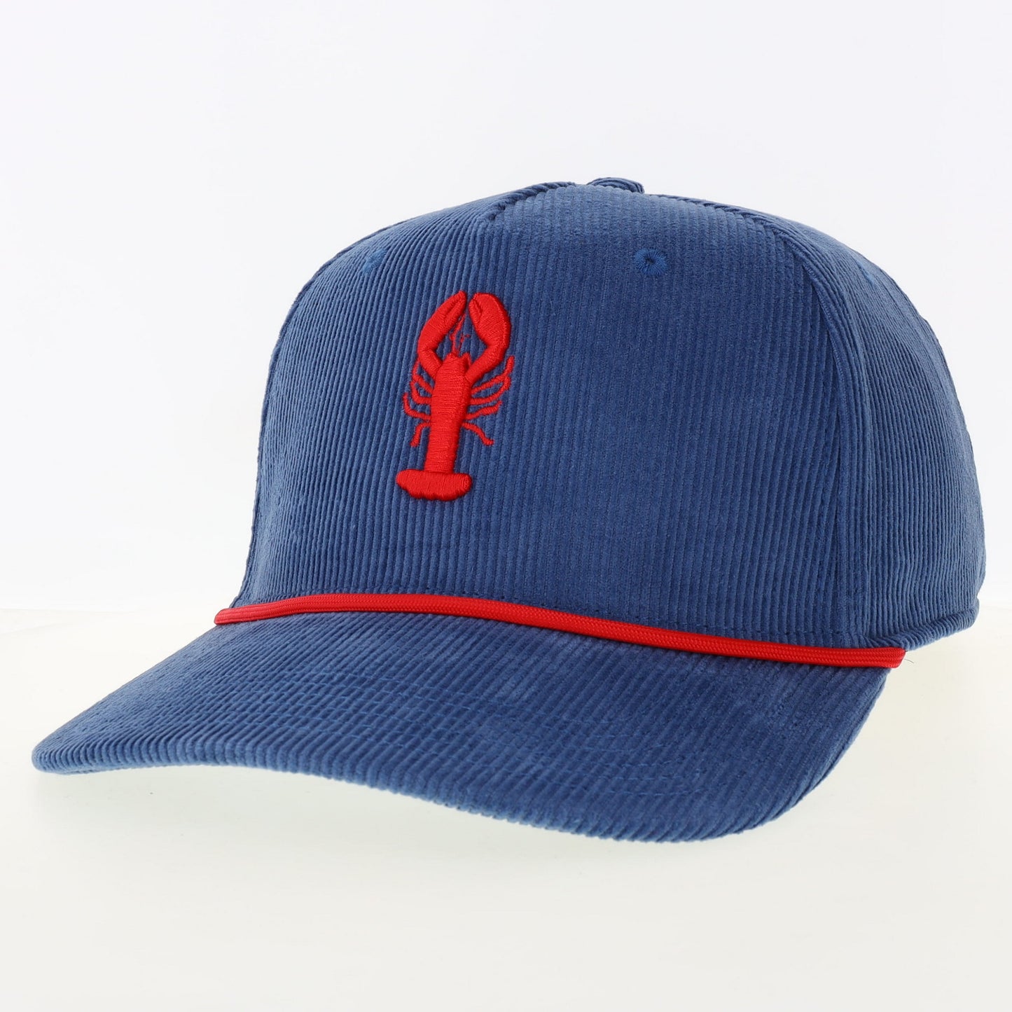 Blue Corduroy Lobster Embroidered Hat