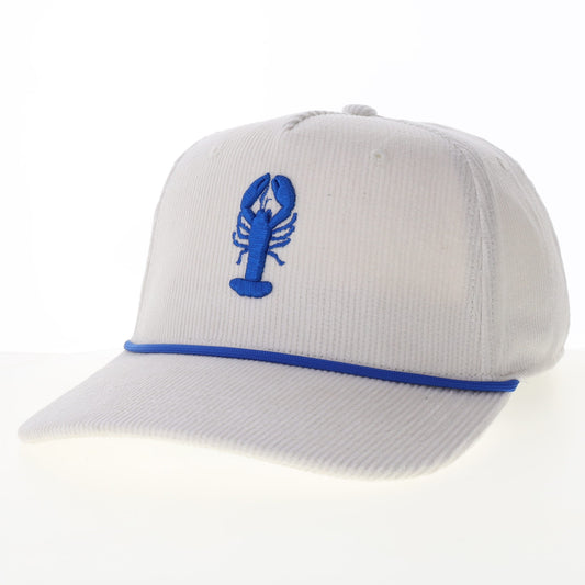 White Corduroy Lobster Embroidered hat